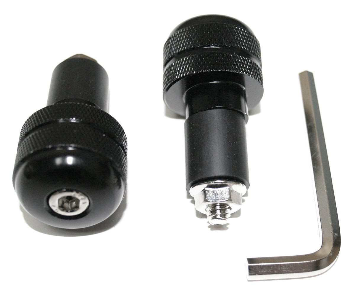 Black knurled handlebar end plug set for 7 8 inch motorcycle handlebars