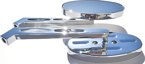 Universal motorcycle long stem air glide mirror set