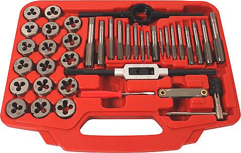 Universal motorcycle metric tap and die set