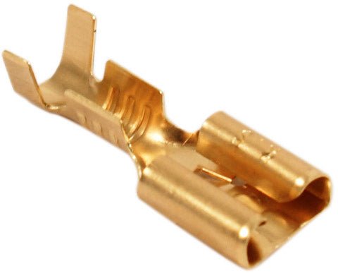 Universal motorcycle 7.3mm x 19mm long flat female spade connectors pk 10
