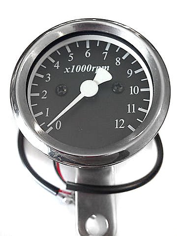 Micro Custom Tachometer ~ Black Face Plate - VintageCB750