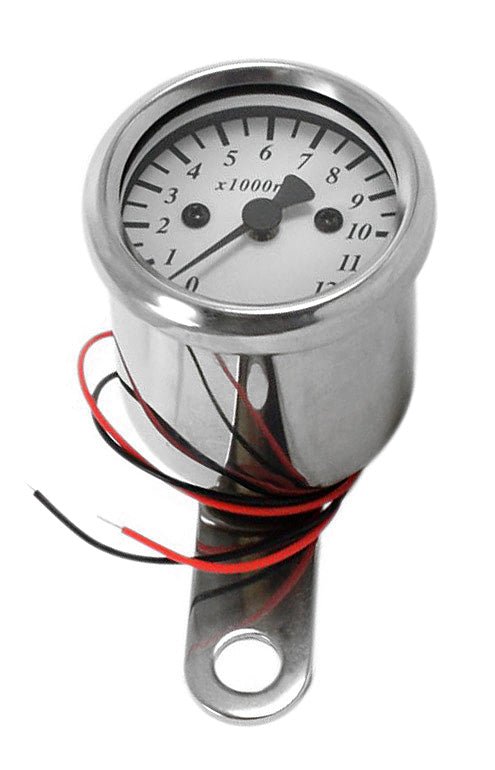 Honda CB700 CB750 CB900 CB1000 CB1100 micro custom tachometer with white face plate and 4:1 drive