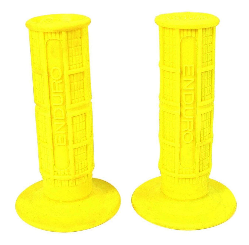 Moto Cross Grips ~ Day - Glo Yellow - VintageCB750