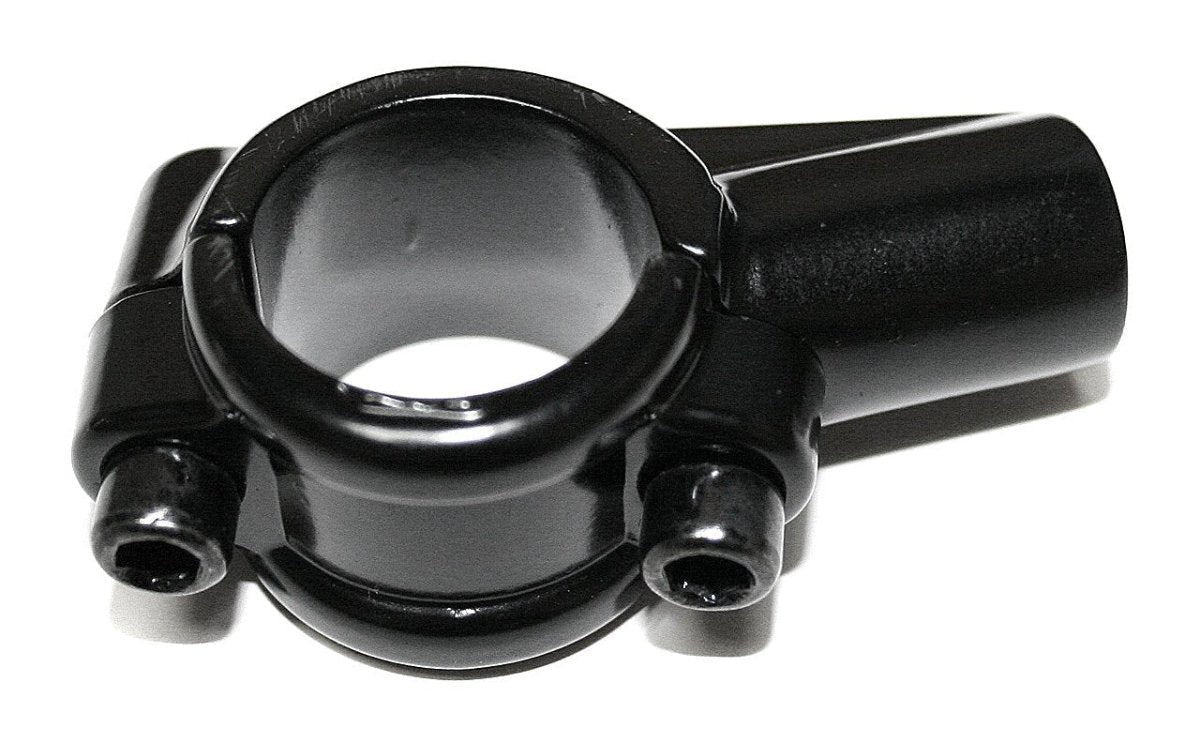 Black bar mount bracket for mirrors and mini gauges on 7 8 inch handlebars