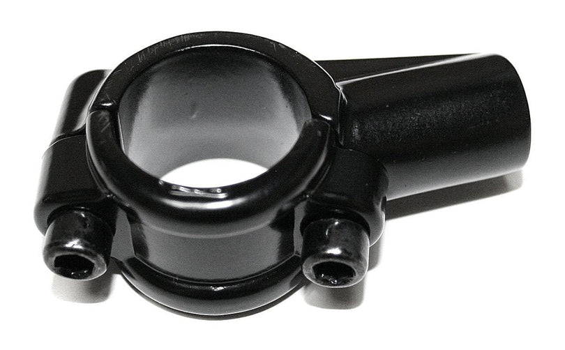 Black bar mount bracket for mirrors and mini gauges on 7 8 inch handlebars