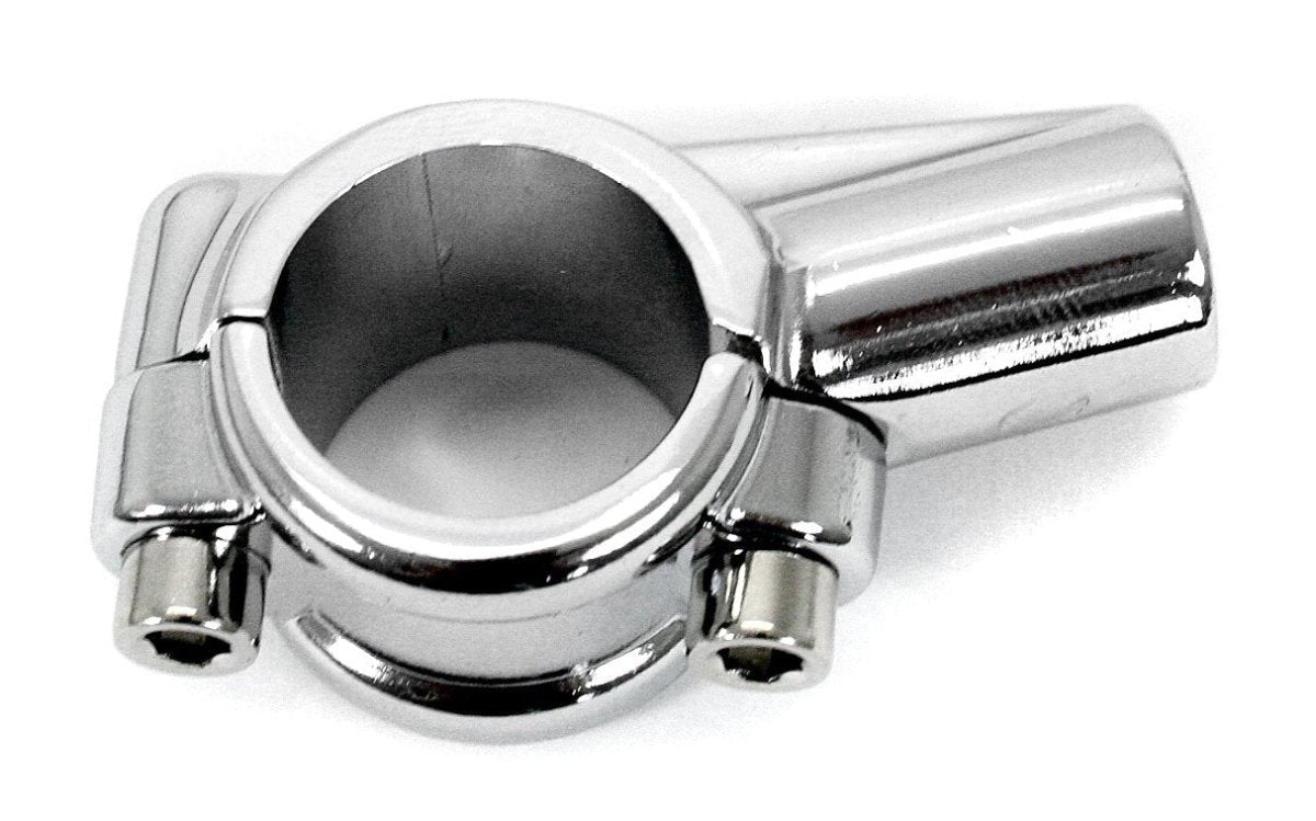 Chrome bar mount bracket for mirrors and mini gauges on 7 8 inch handlebars