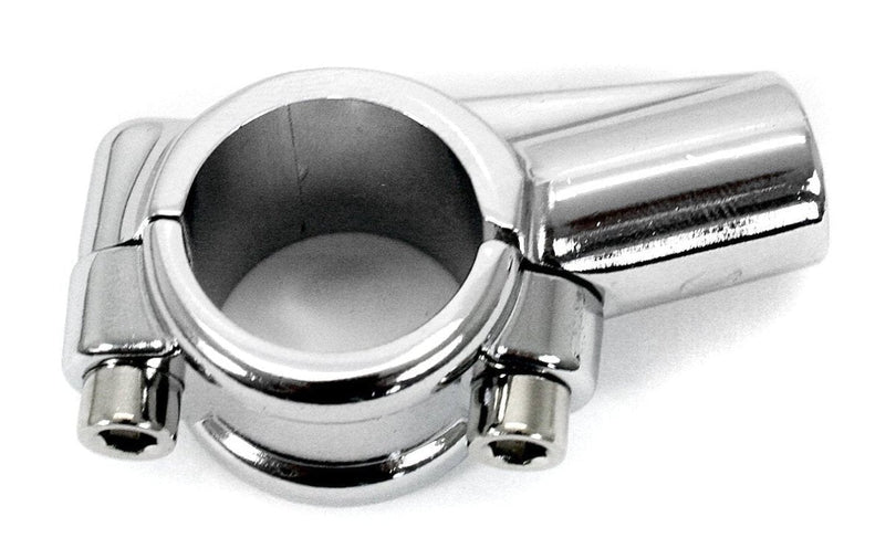 Chrome bar mount bracket for mirrors and mini gauges on 7 8 inch handlebars
