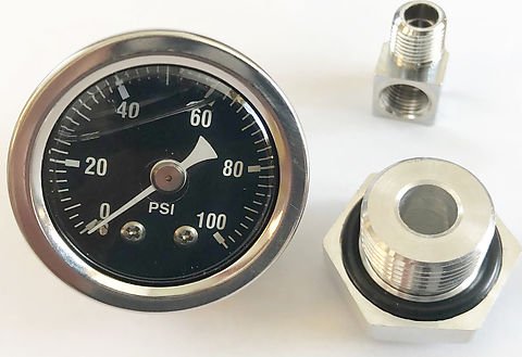 Oil Pressure Gauge Assembly ~ Black Face Plate - VintageCB750