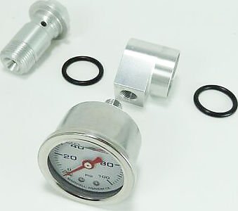 Oil Pressure Gauge Assembly ~ Silver ~ Joker Machine - VintageCB750