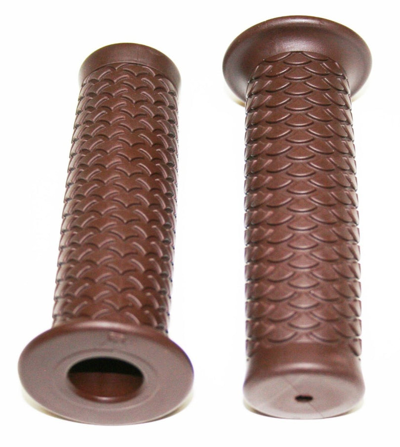 Dark brown retro grips for 7 8 inch motorcycle handlebars
