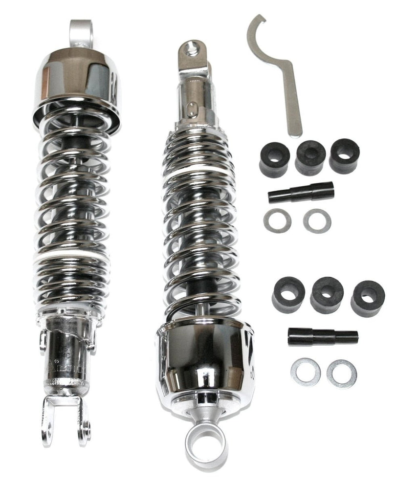 Honda CB chrome 335mm shock absorber set side detail