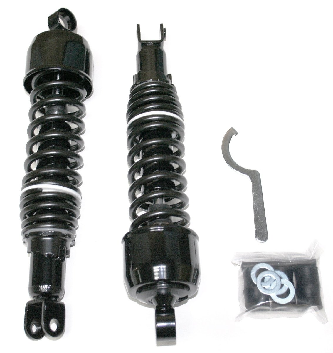 Honda CB black 335mm shock absorber set side detail