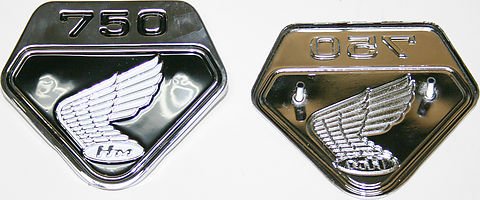 Honda CB750K side cover emblem set 1969-70K black 87123-300-020