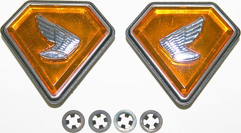 1971-76 Honda CB750K Orange Side Cover Emblem Set 87126-341-000