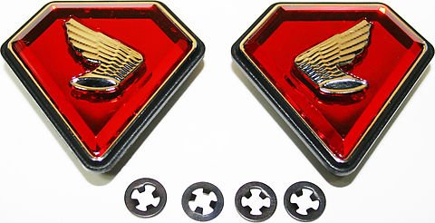 Honda CB750K red side cover emblem set 87126-300-405