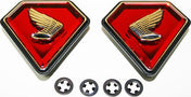 1971-76 Honda CB750K Red Side Cover Emblem Set ~ Replaces 87126-300-405