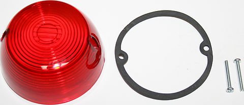 Signal Lamp Lens w Gasket & Screws - Red - VintageCB750