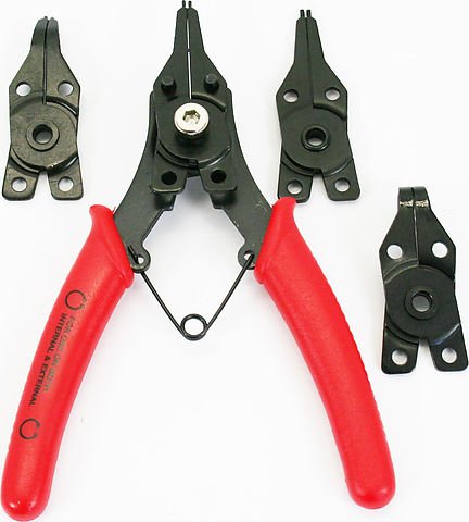 Universal motorcycle snap ring plier set