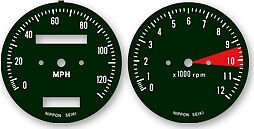 Speedo & Tach Face Decal Set ~ MPH - VintageCB750