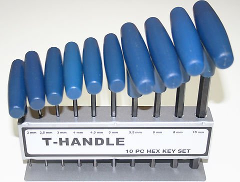Universal motorcycle t handle hex key set (metric type)