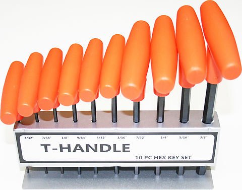 Universal motorcycle t handle hex key set (sae type)