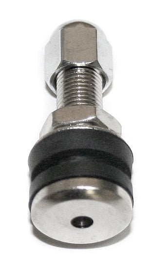 Universal straight metal tire valve stem for motorcycle wheels