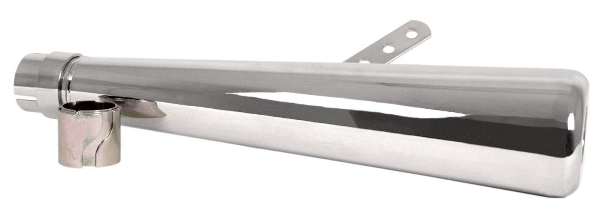 Universal motorcycle chrome oval megaphone muffler 17 in. 1-3 4 in.