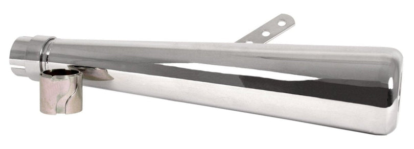 Universal motorcycle chrome oval megaphone muffler 17 in. 1-3 4 in.