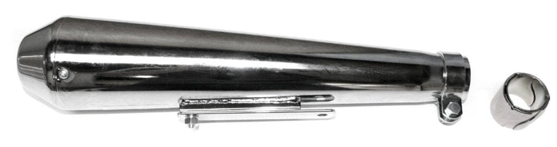 Universal chrome reverse cone shorty motorcycle muffler 17 inch