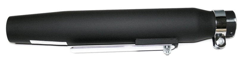 Universal flat black tapered motorcycle muffler 15 inch