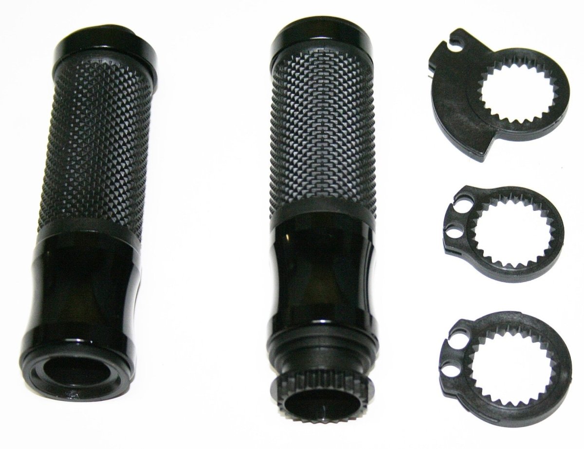 Universal black grips with throttle sleeve for 7 8 inch handlebars