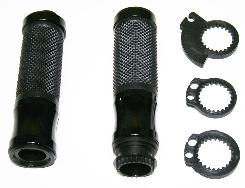 Universal black grips with throttle sleeve for 7 8 inch handlebars