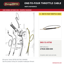 Load image into Gallery viewer, Honda CB750K throttle cable 17910-300-030 — OEM fiche location reference