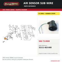 Load image into Gallery viewer, Honda CB900C air sensor sub wire with rubber 32111-463-000 — OEM fiche location reference
