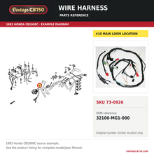 Load image into Gallery viewer, Honda CB1000C wire harness 32100-MG1-000 — OEM fiche location reference