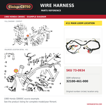Load image into Gallery viewer, Honda CB900C wire harness 32100-461-000 — OEM fiche location reference