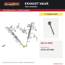 Load image into Gallery viewer, Exhaust valve parts fiche diagram, SKU 01-9966, highlighted reference 7