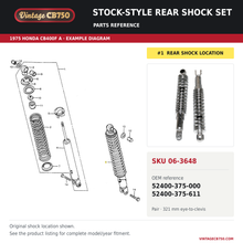 Load image into Gallery viewer, Stock-style rear shock set parts fiche diagram, SKU 06-3648, highlighted reference 1