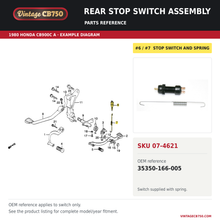 Charger l'image dans la galerie, Rear stop switch assembly parts fiche diagram, SKU 07-4621