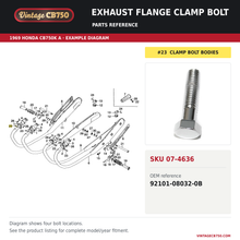 Charger l'image dans la galerie, Exhaust flange clamp bolt parts fiche diagram, SKU 07-4636