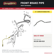 Charger l'image dans la galerie, Front brake pipe parts fiche diagram, SKU 07-9969, highlighted reference 7