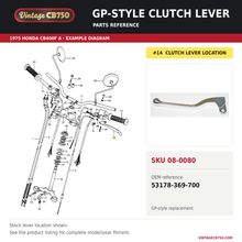 Load image into Gallery viewer, GP-style clutch lever parts fiche diagram, SKU 08-0080, highlighted reference 14