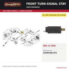 Charger l'image dans la galerie, Front turn-signal stay parts fiche diagram, SKU 11-2091