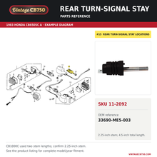 Charger l'image dans la galerie, Rear turn-signal stay parts fiche diagram, SKU 11-2092
