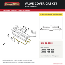 Charger l'image dans la galerie, Valve cover gasket parts fiche diagram, SKU 12-1023, highlighted reference 5