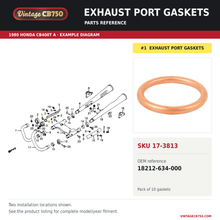 Charger l'image dans la galerie, Exhaust port gaskets parts fiche diagram, SKU 17-3813, highlighted reference 1