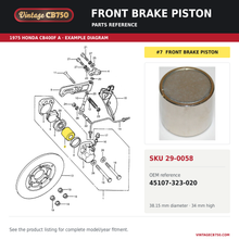 Load image into Gallery viewer, Front brake piston parts fiche diagram, SKU 29-0058, highlighted reference 7