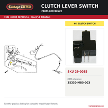 Charger l'image dans la galerie, Clutch lever switch parts fiche diagram, SKU 29-0085, highlighted reference 6