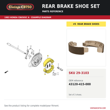 Charger l'image dans la galerie, Rear brake shoe set parts fiche diagram, SKU 29-3103, highlighted reference 5