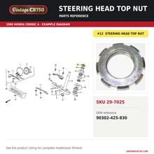 Charger l'image dans la galerie, Steering head top nut parts fiche diagram, SKU 29-7025, highlighted reference 12